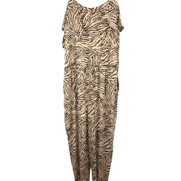 Comfort Code By Cuddle Duds Plus 3X Jumpsuit Romper With Pockets Animal Print - Picture 2 of 13